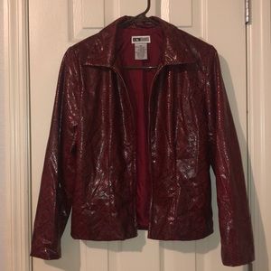 Snake Skin Red Leather Jacket